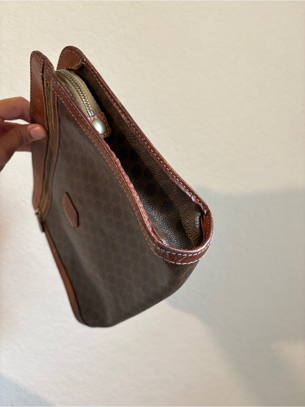 Celine Brown Monogram Leather Wristlet Clutch - Picture 3 of 12